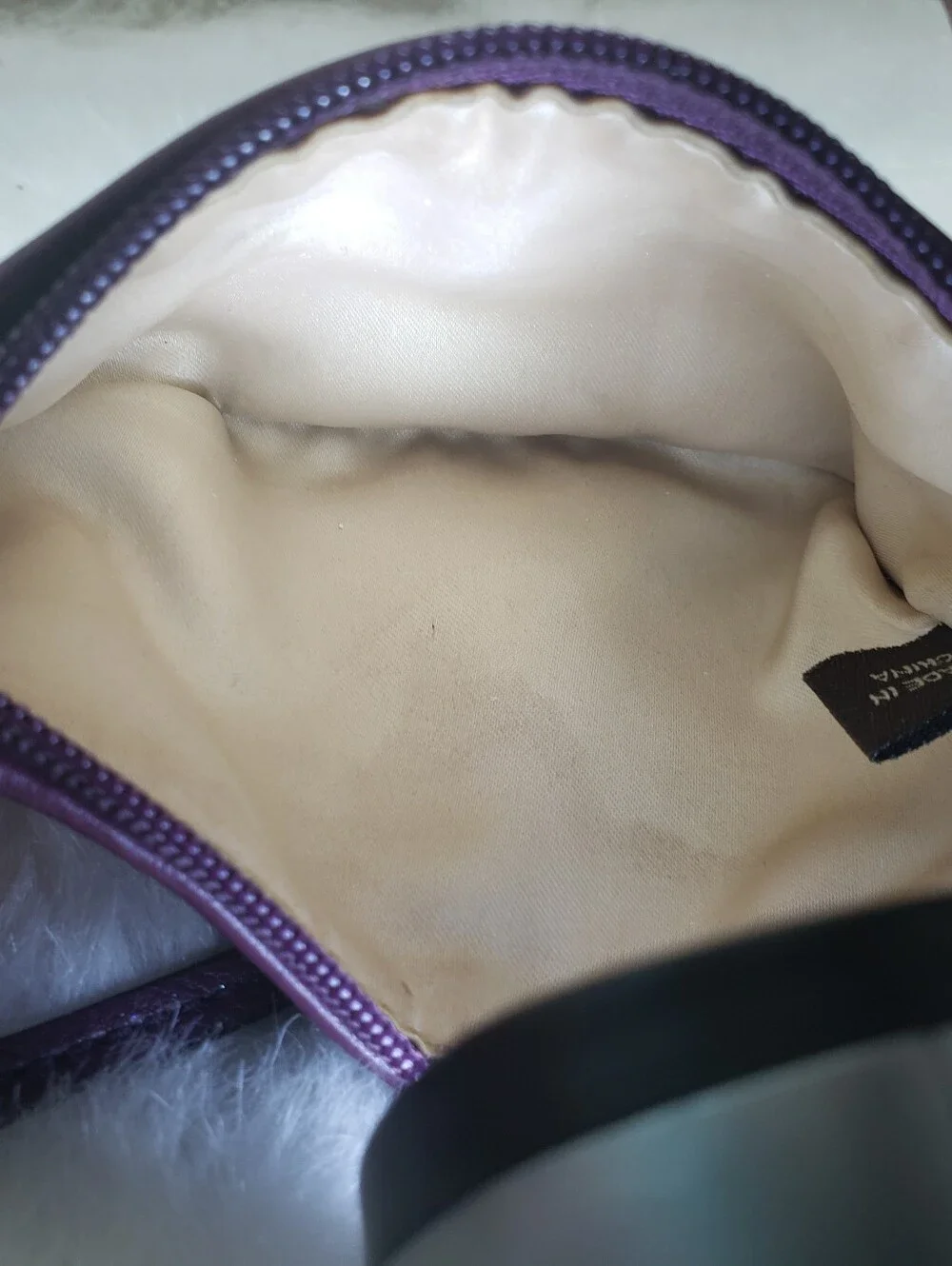 Vintage Coach Pleated Leather Wristlet Plum Purple-Silver Logo Y2K